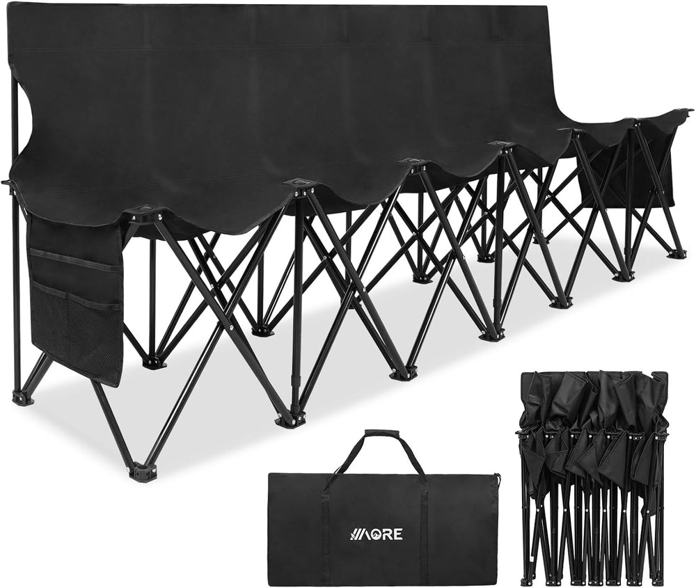 1MORE Folding Bench, Portable Foldable Sideline Bench for Team with Carry Bag