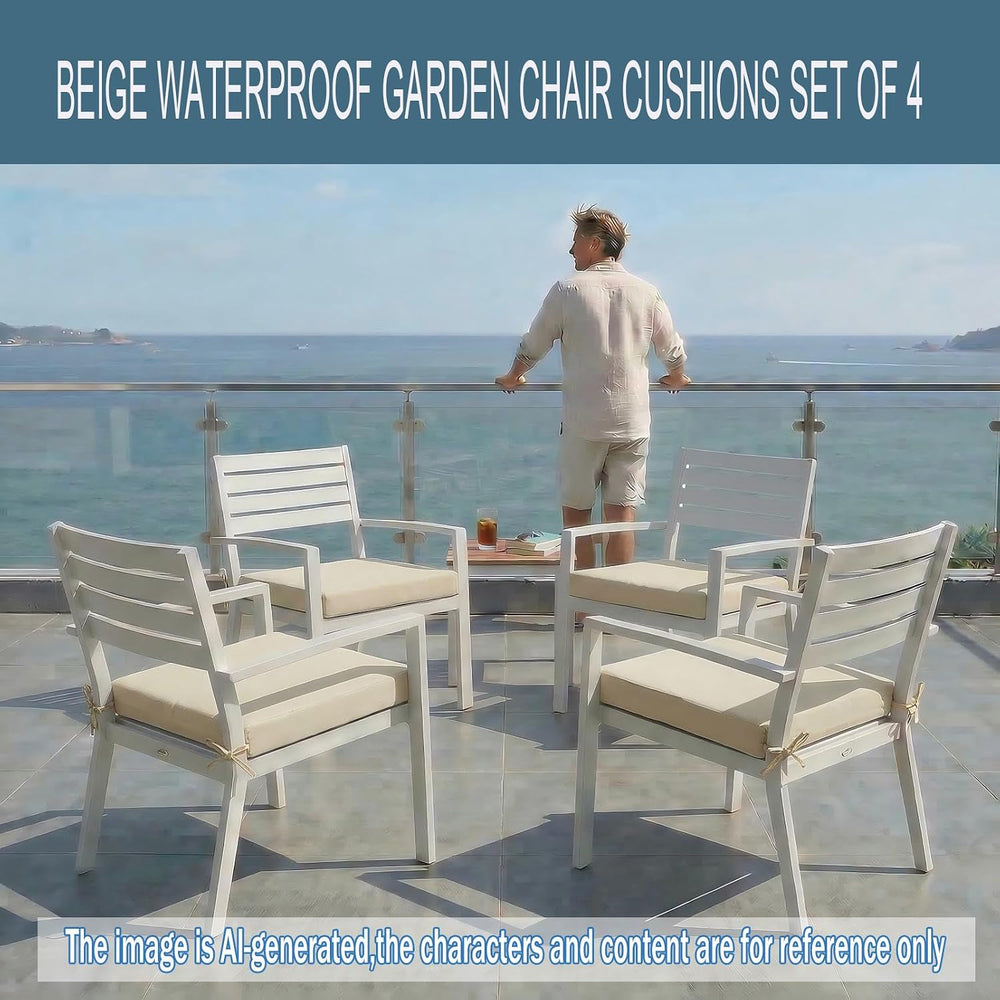 Patio Chair Cushions Set of 2 Sponge Filling Replacement Waterproof Patio Cus...