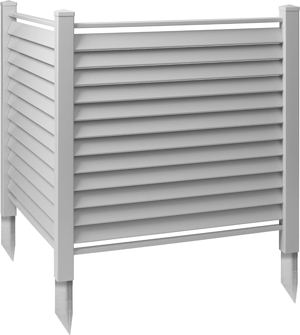 Casafield 48" x 48" Louvered Privacy Screen - Outdoor Vinyl Fence P...