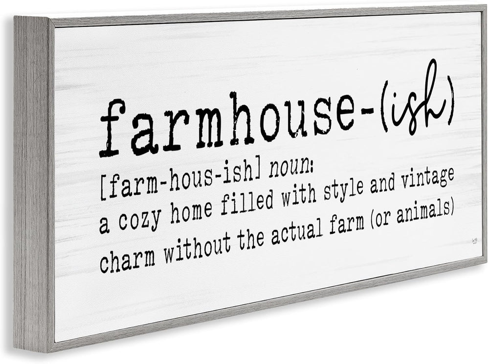 Playful Farmhouse Definition Sign Birch, 13 x 30 Inch Framed Giclée Print