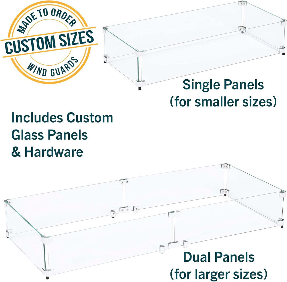 Custom Sized Wind Guard for Gas Fire Pits - Celestial Fire Glass