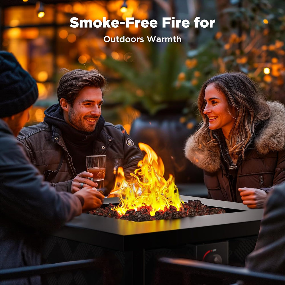 Ciays Propane Fire Pits 28″ Outdoor Gas Fire Pit, 50,000 BTU Square Fire Pit ...