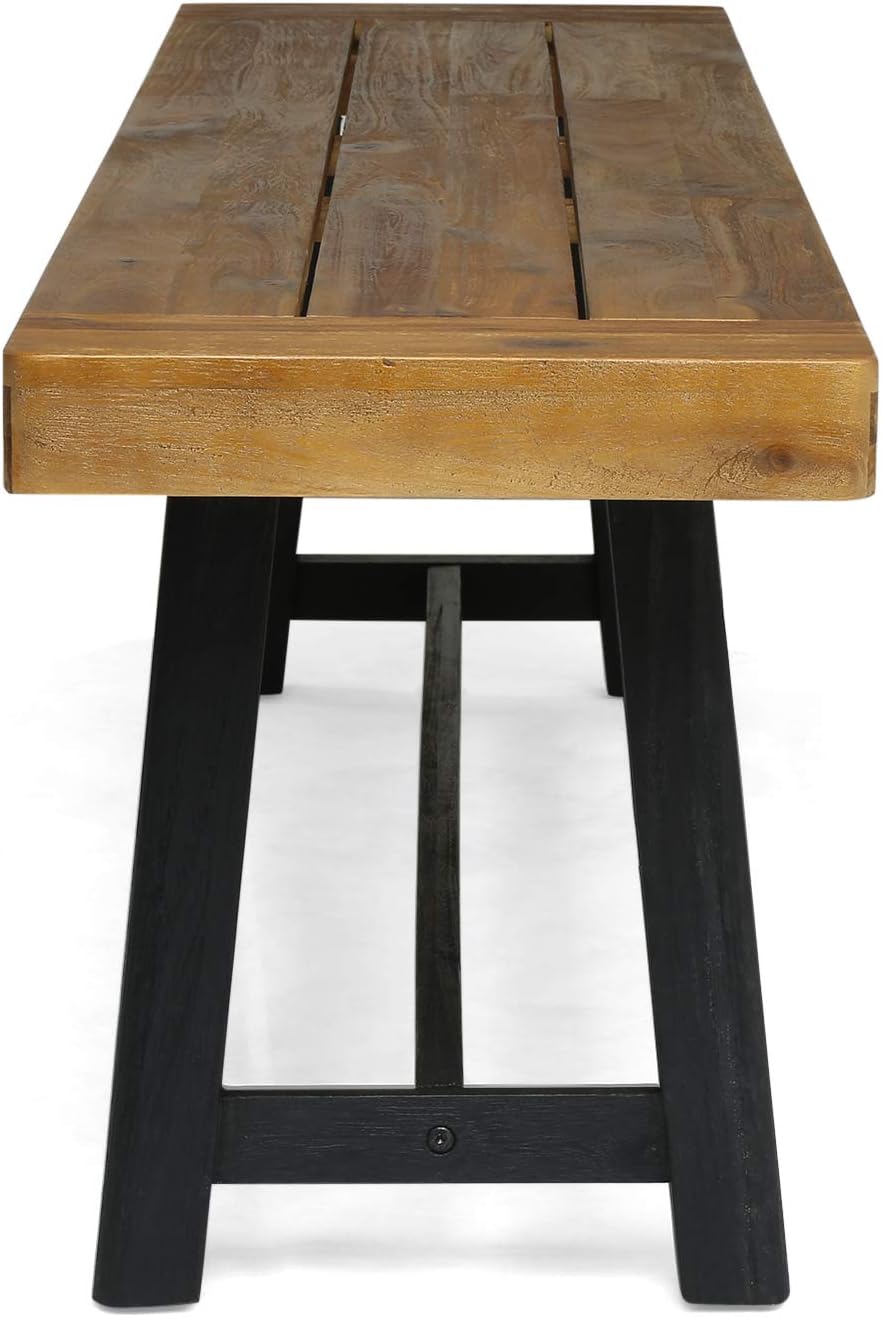 Christopher Knight Home Toby Outdoor Acacia Wood Bench, Sandblast Teak Finish...