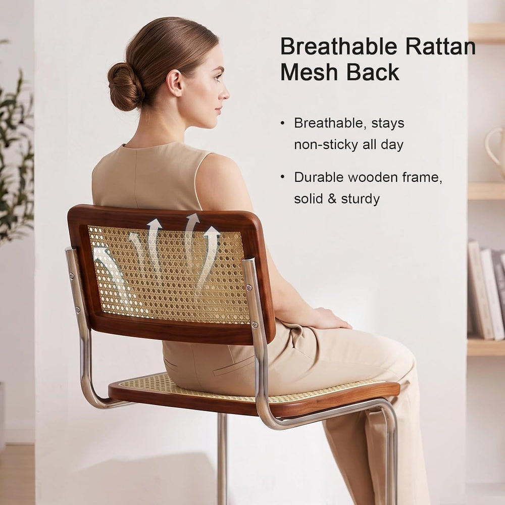 Rattan Dining Chairs Mid Century, Cesca Chairs Set of 2 for Kitchen Room
