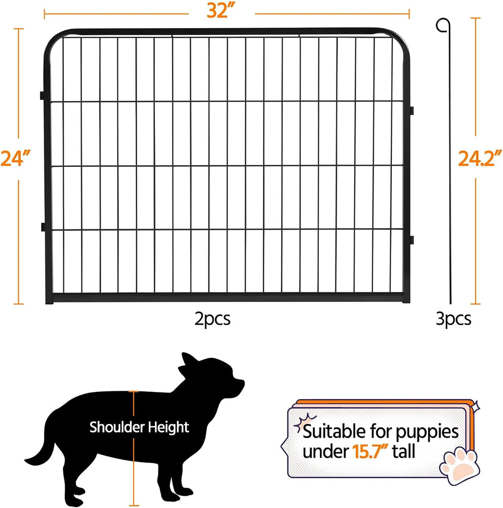Yaheetech 24in x 5.3ft Rustproof Foldable Metal Decorative Garden Fence