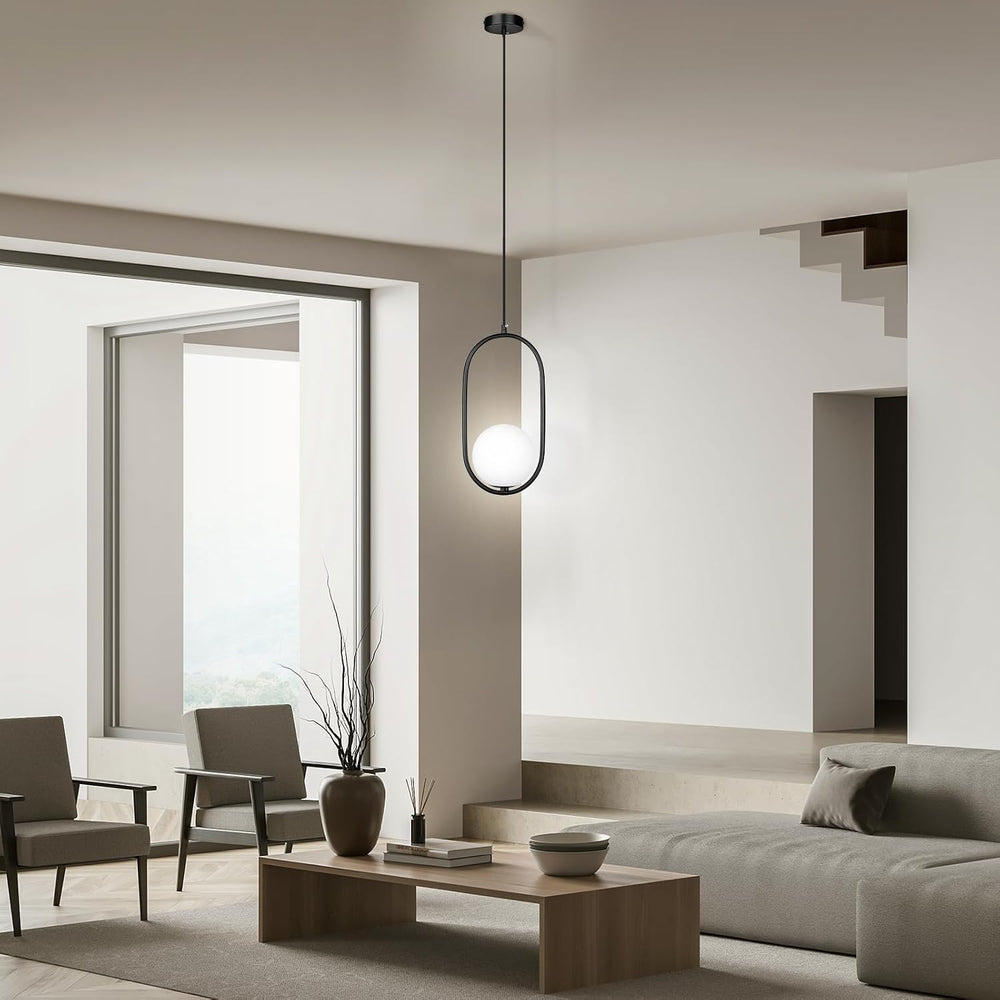 lobolighting Modern Pendant Lighting, 2 Pack Black Pendant Light Fixtures Adj...