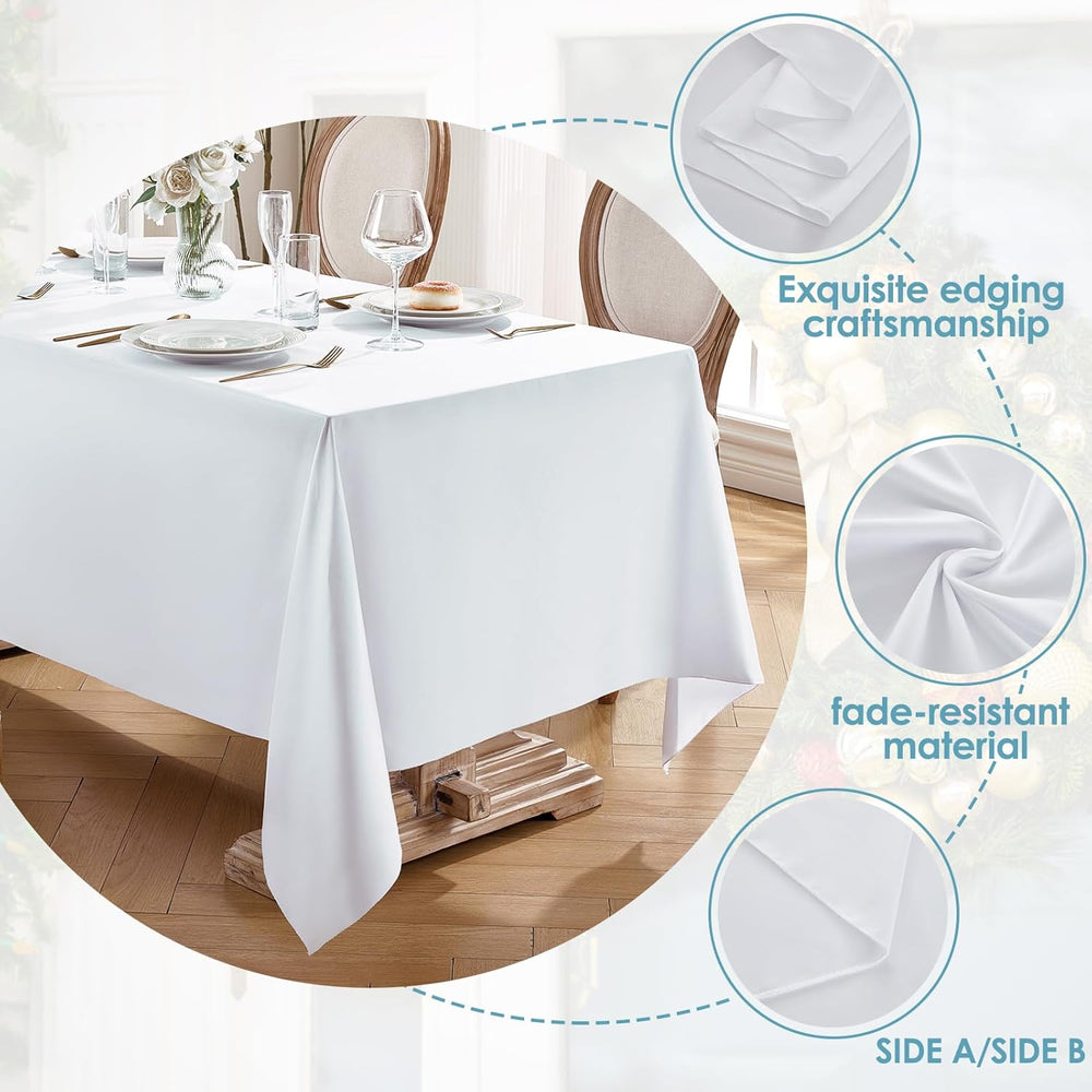 VidaFete Everyday Series Rectangle Tablecloth 60" x 102" 10 Pack White