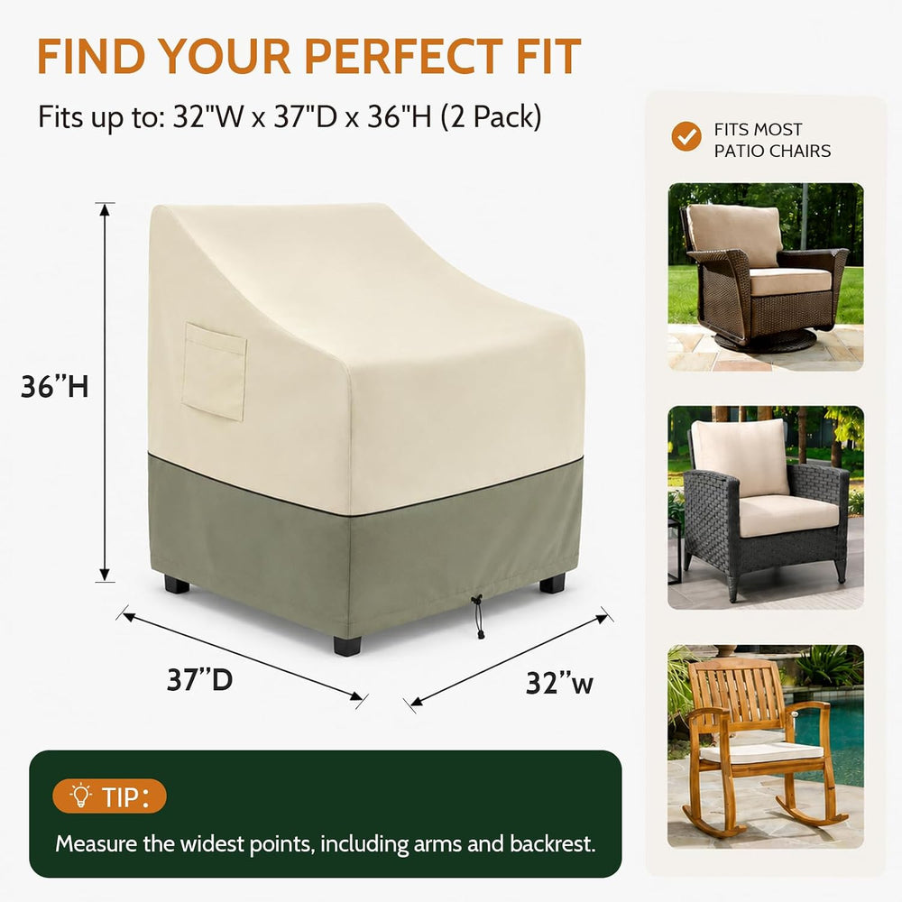 COSFLY Patio Furniture Chair Covers Waterproof, 32"W x 37"D x 36&qu...