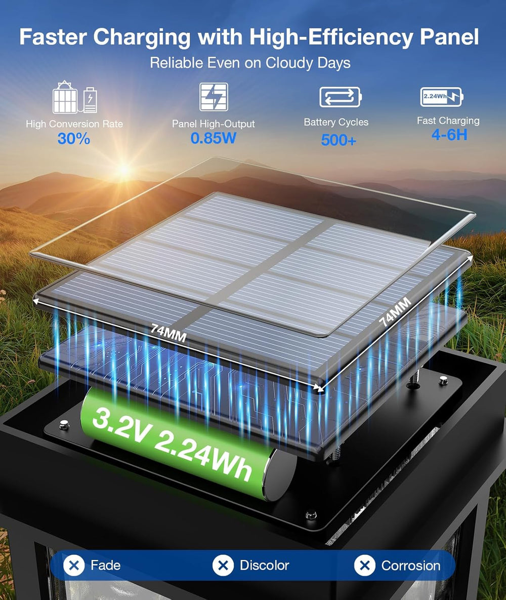 XMCOSY+ Solar Pathway Lights Outdoor, 6 Pack Solar Powered Garden Lights