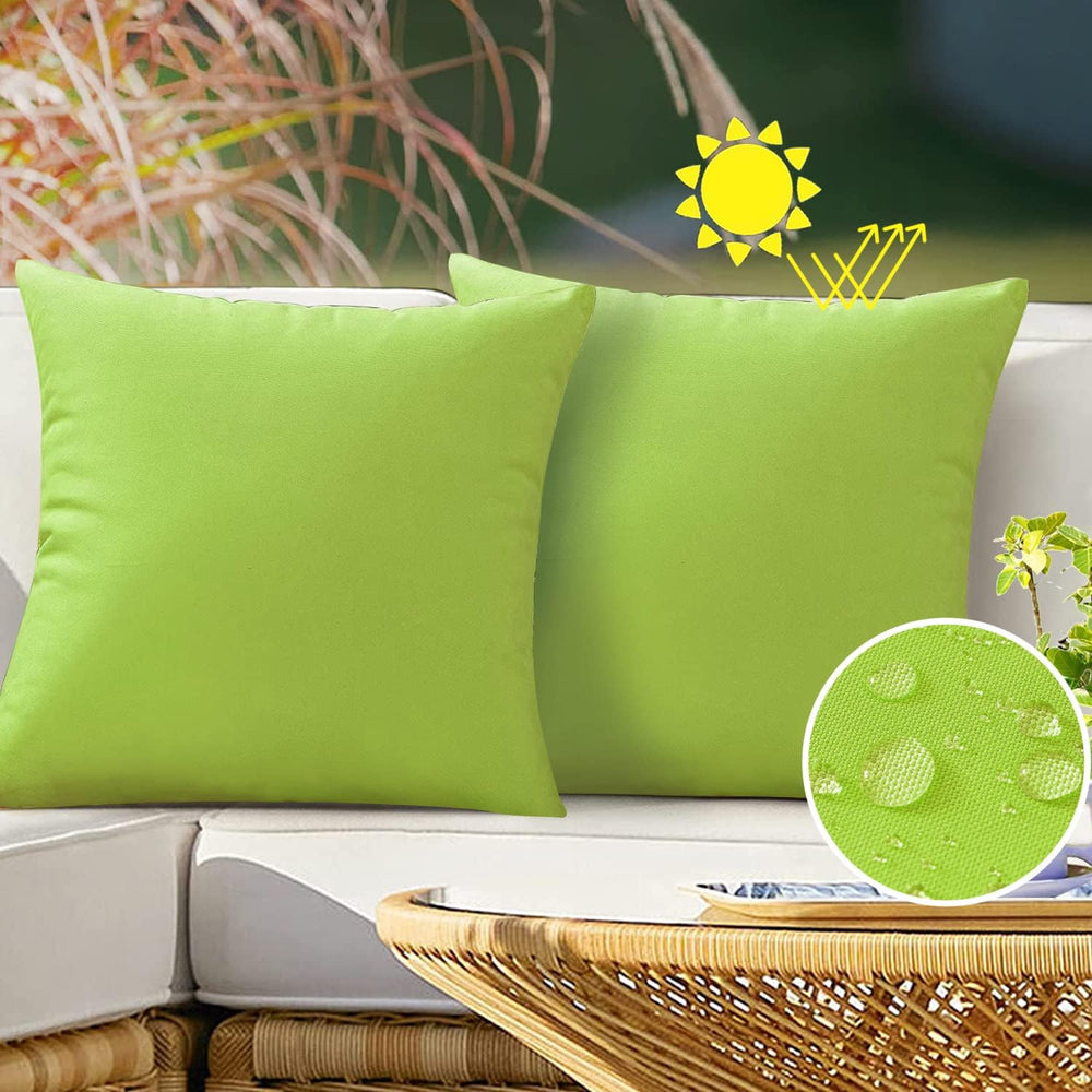 VAKADO Outdoor Waterproof Throw Pillow Covers 24x24 Set of 2 Green