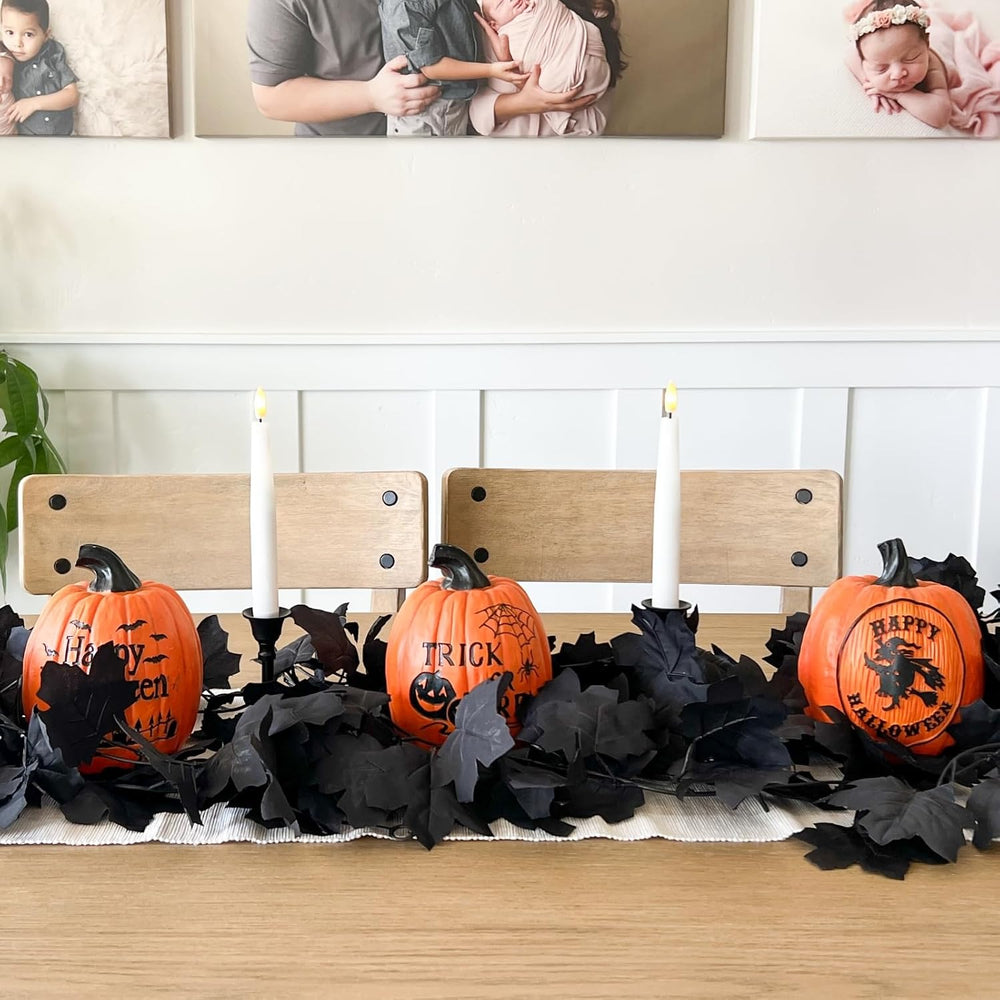 CQURE 10 Pack Black Fall Leaf Garland, Total 59Ft Halloween Garland Hanging V...