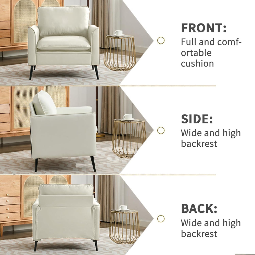 YISHENG Mid-Century Modern Living Room Accent Chairs Set of 2 - Oversized Fau...