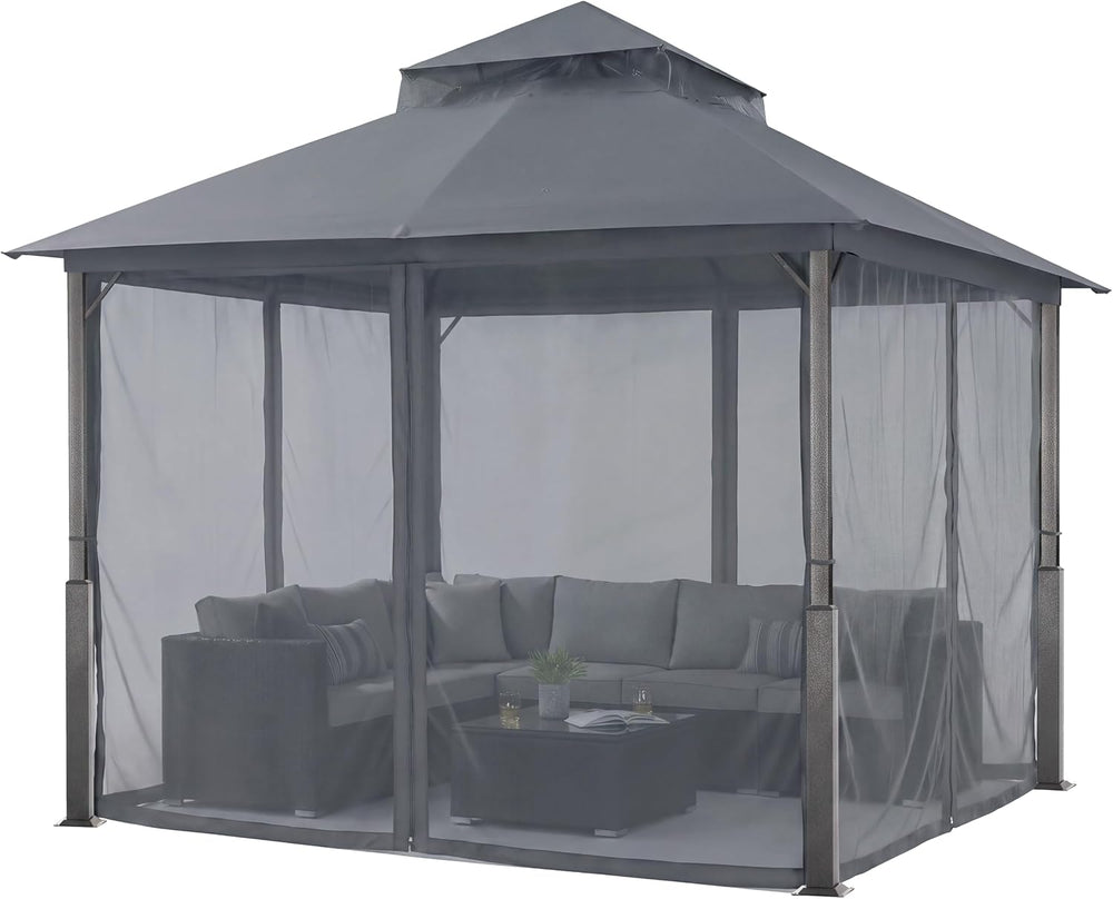 ABCCANOPY Outdoor Patio Gazebo 9x9 with Mosquito Netting, Dark Gray
