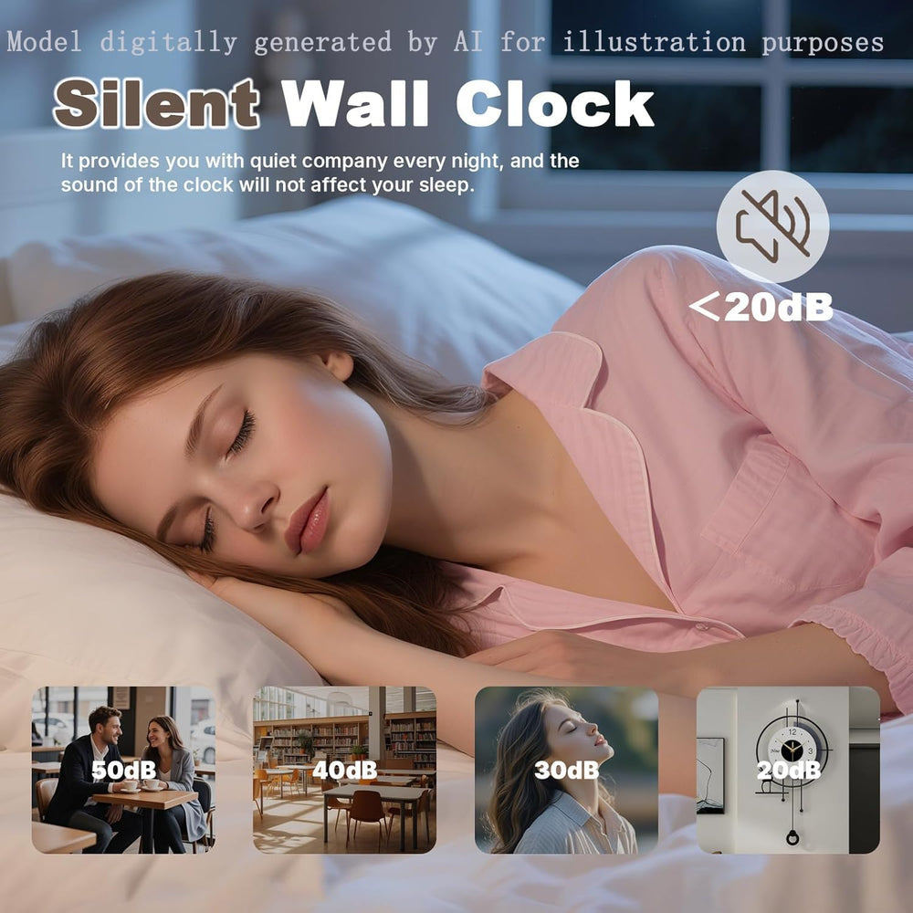 25" Modern Pendulum Wall Clock – Silent Non-Ticking Battery Design