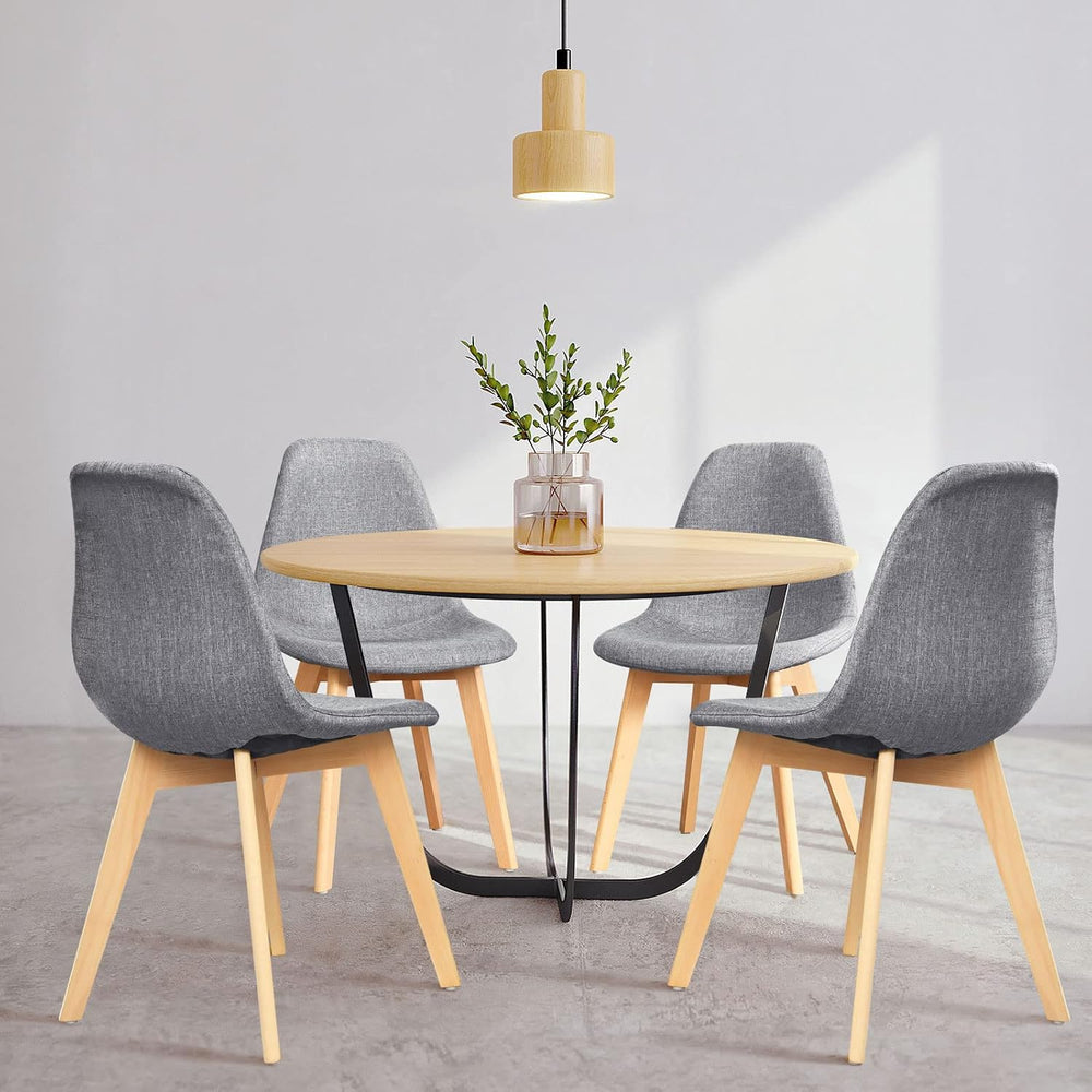 GIANTEX Set of 4 Kitchen Dining Chairs, Easily Assemble Modern Fabric Cushion...