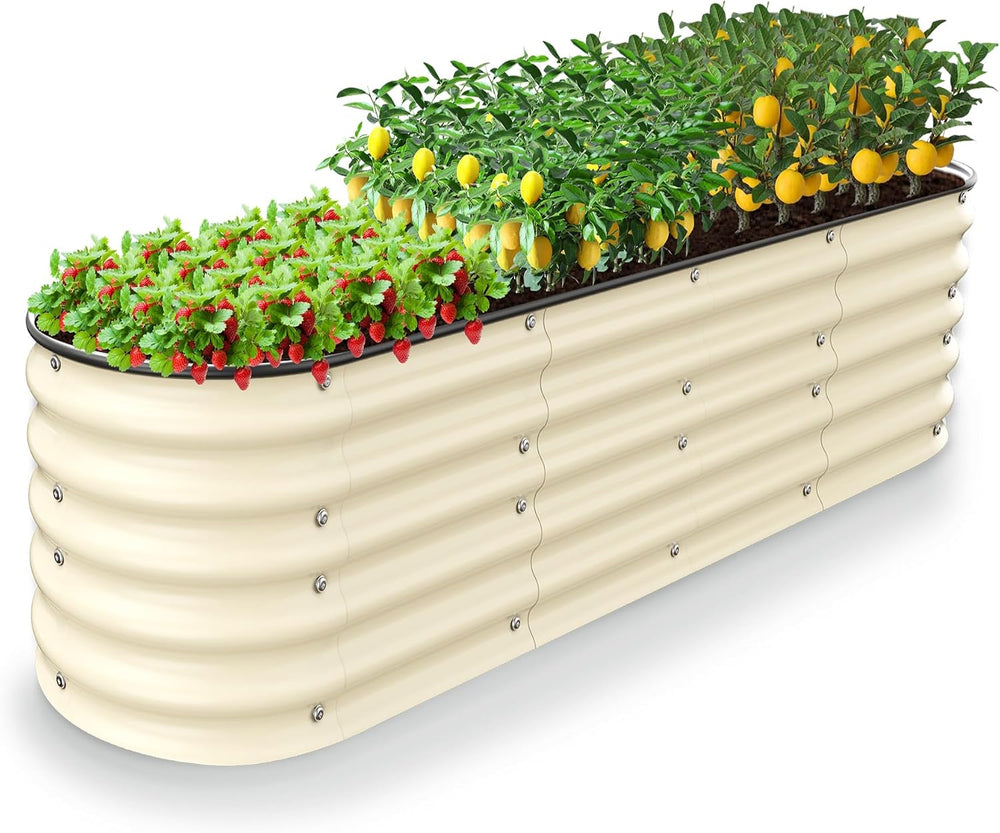 Raised Garden Beds 8 X 2 X 1.4Ft, Galvanized Raised Garden Beds Outdoor Plant...