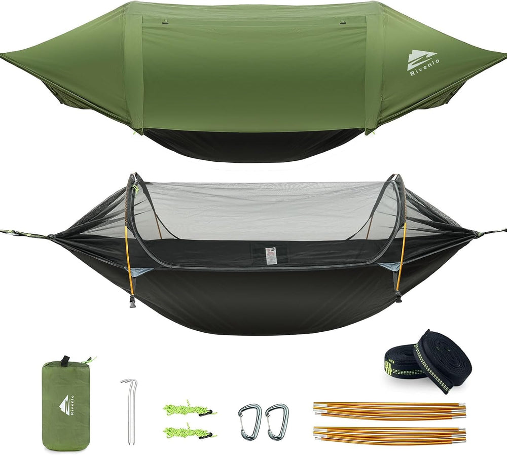 Camping Hammock Tent with Mosquito Net & RainFly, 3 in 1 Waterproof Porta...