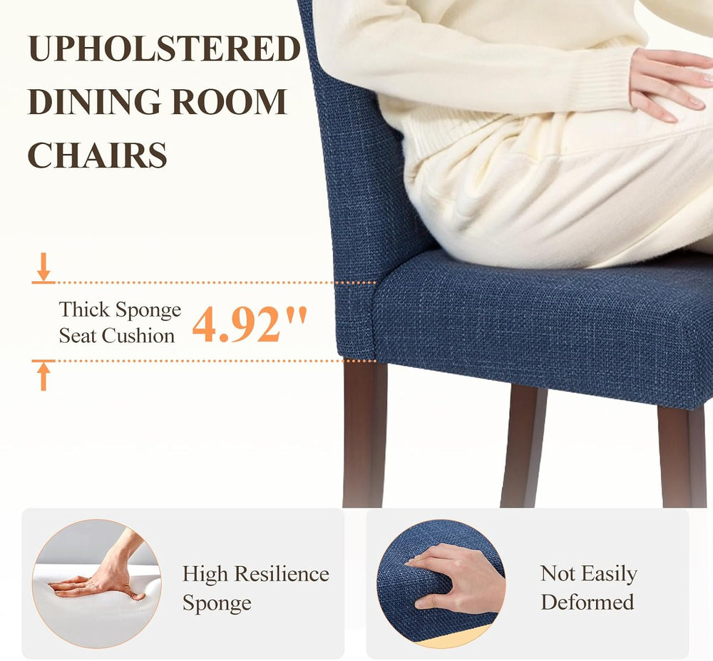 MALOL Upholstered Dining Chairs Set of 6, High Back Kitchen Room Chairs, Mid ...