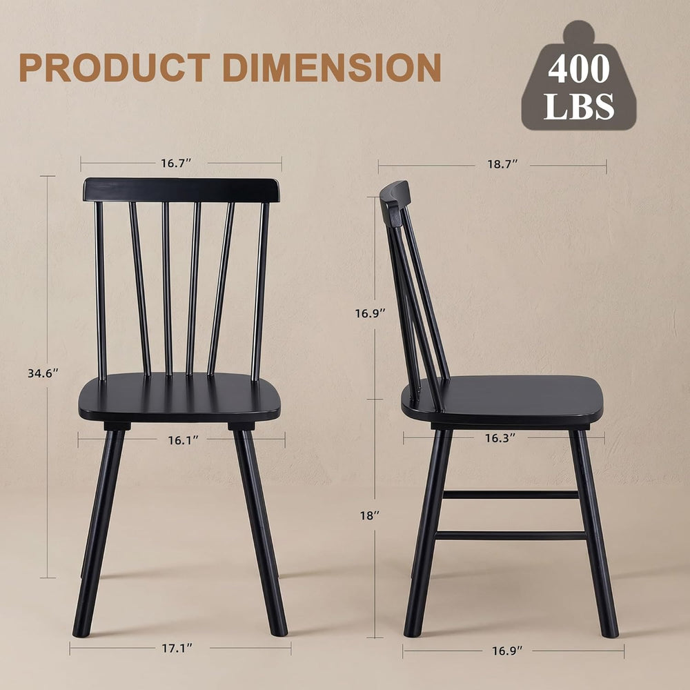 DUHOME Windsor Dining Chairs Set of 4,Farmhouse Style Spindle Back Wooden Kit...