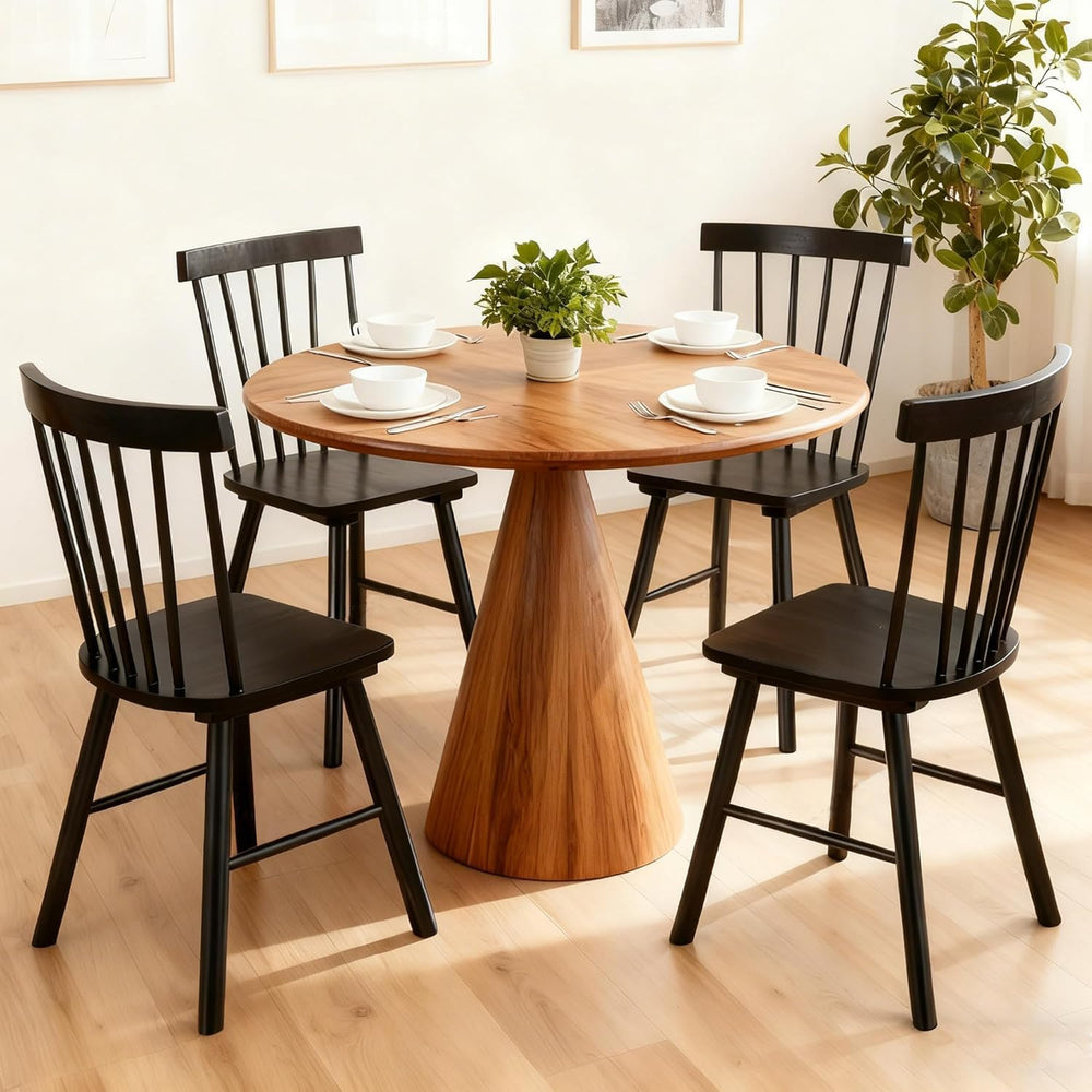 DUHOME Windsor Dining Chairs Set of 4,Farmhouse Style Spindle Back Wooden Kit...