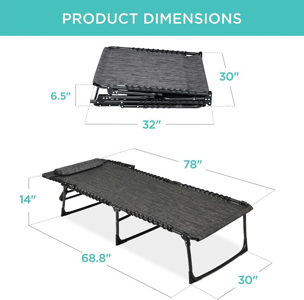 Best Choice Products Extra Wide Patio Chaise Lounge Chair, Portable Outdoor F...