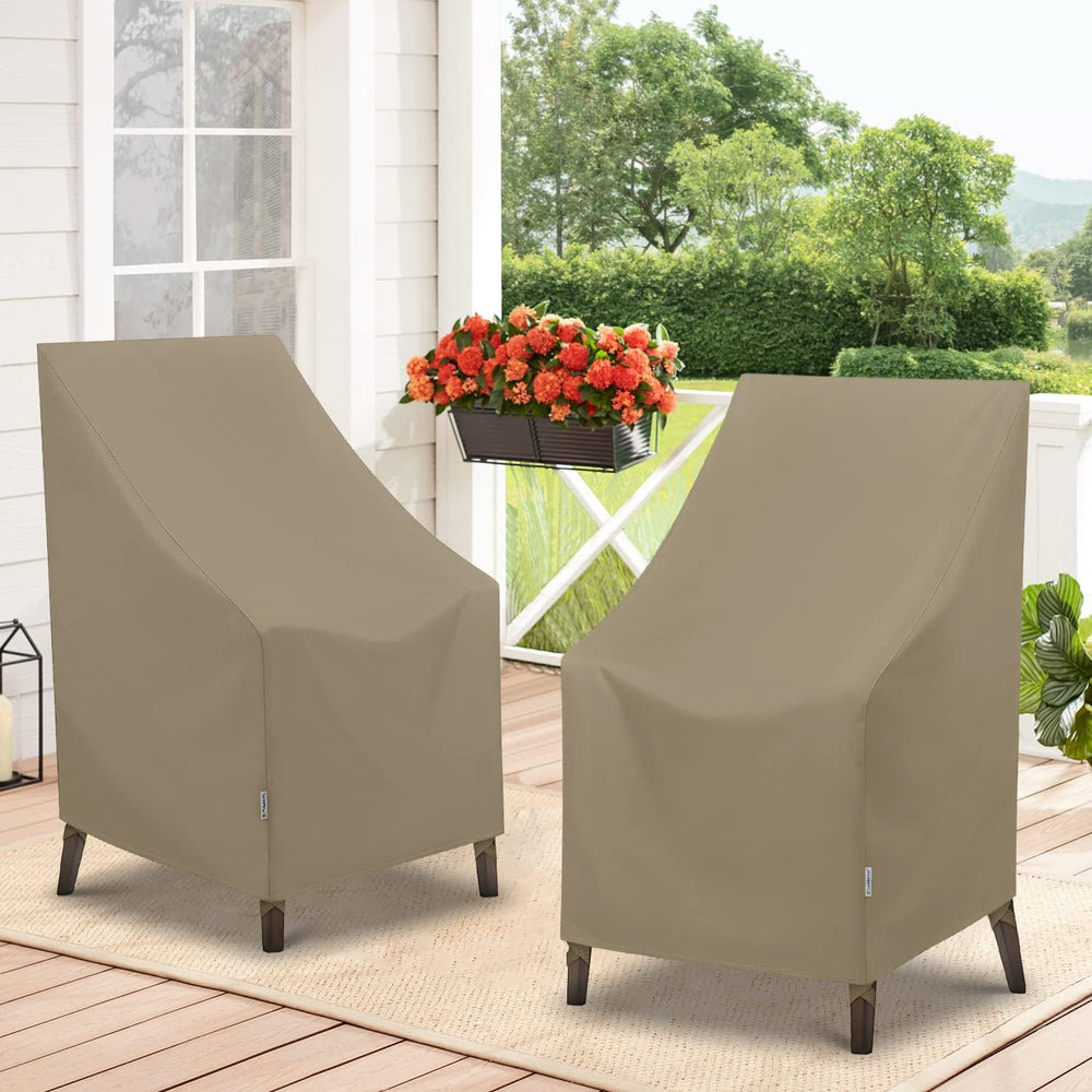 SunPatio Outdoor High Back Chair Covers, Heavy Duty Waterproof Stackable Pati...