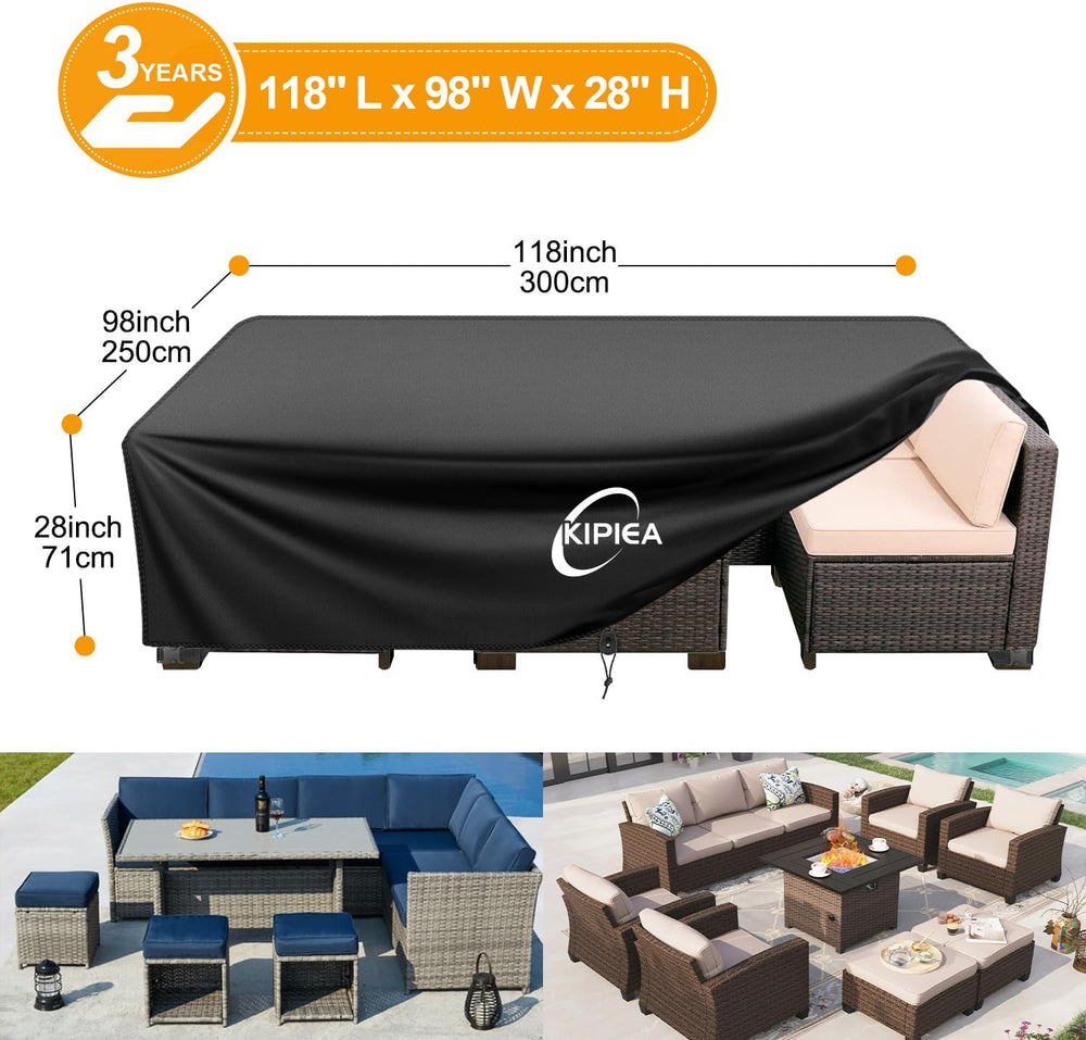 Kipiea Outdoor Furniture Covers Waterproof, 420D Heavy-Duty Patio Furniture S...