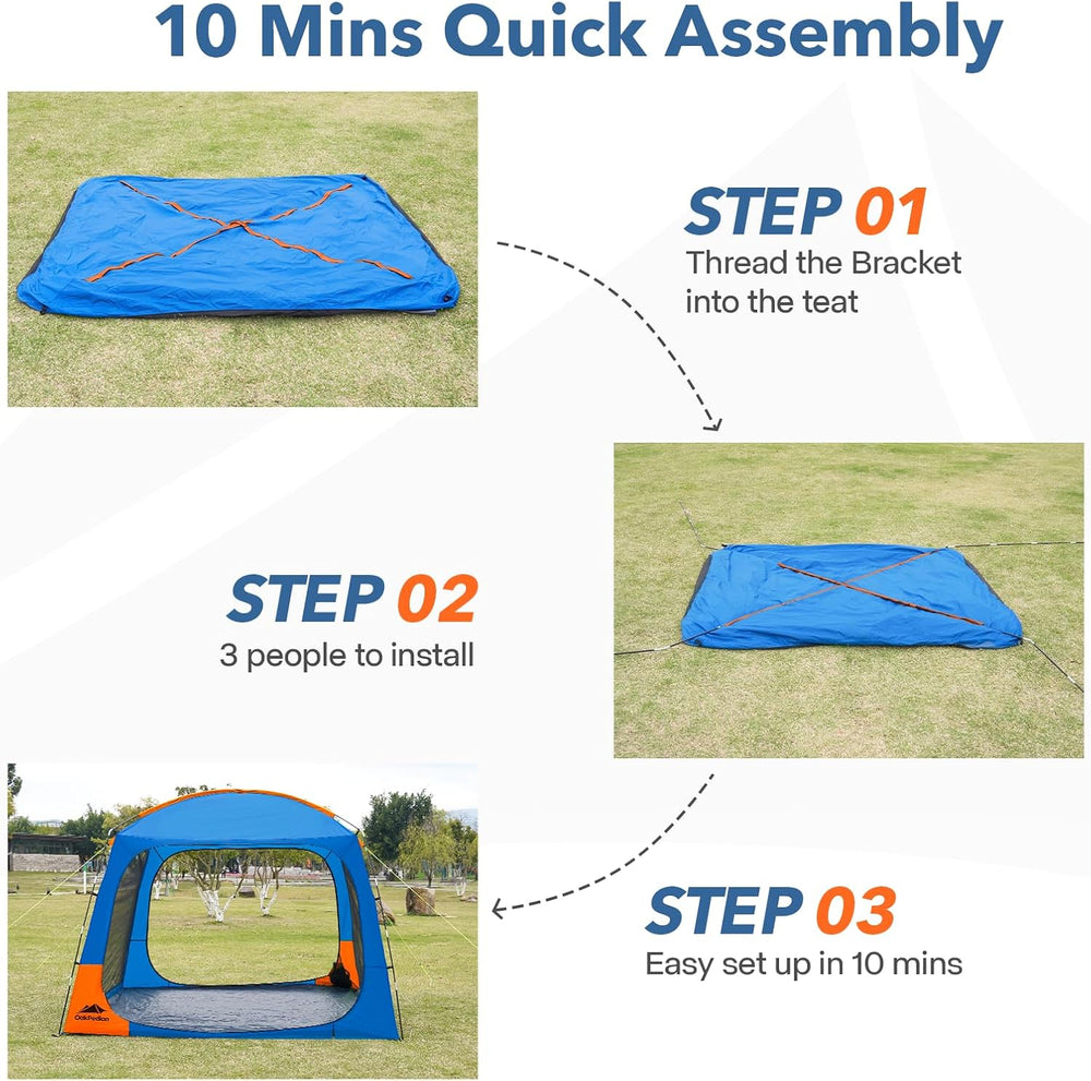 10 X 10ft Screen House Room for Camping, Screened Mesh Net Wall Canopy Tent, ...
