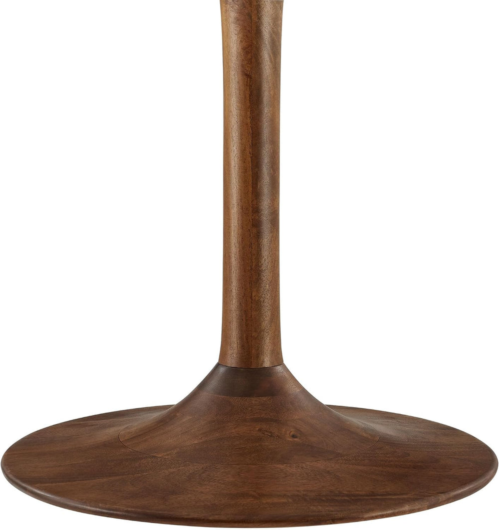 Modway Lippa 48 Inch Round Wood Dining Table in Walnut – Solid Mango Wood Tab...