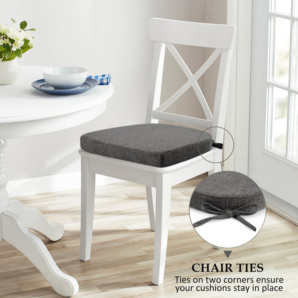 Wellsin Chair Cushions for Dining Chairs 6 Pack - Kitchen Chair Cushions with...