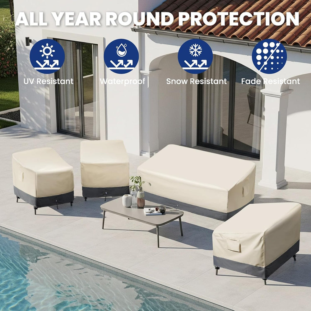 2 Pack Extra Heavy Duty Waterproof Patio Chair Covers for Outdoor / Swivel/ R...