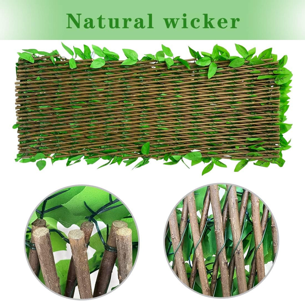 Expandable Faux Ivy Fence Privacy Screen for Patio Outdoor Balcony Bedroom De...