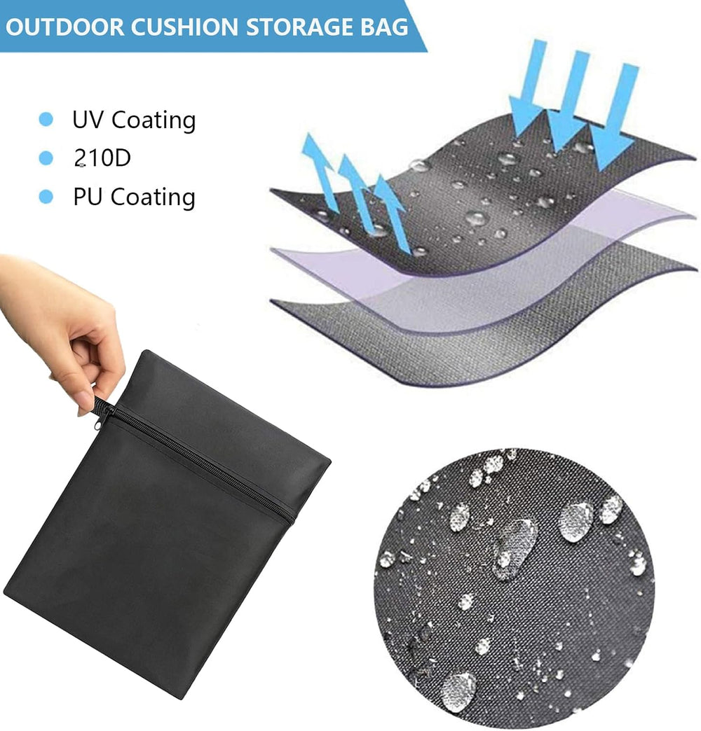 Outdoor Cushion Storage Bag, Waterproof Extra-Large Black Outdoor Patio Cushi...