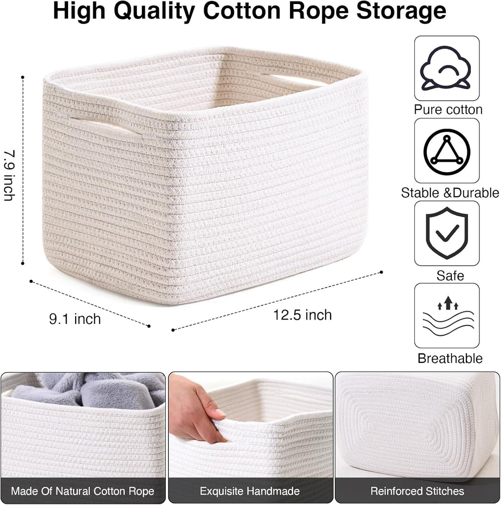 ICERZCZ Storage Baskets for Organizing 12.5"x9.1"x7.9" (4 Pack...