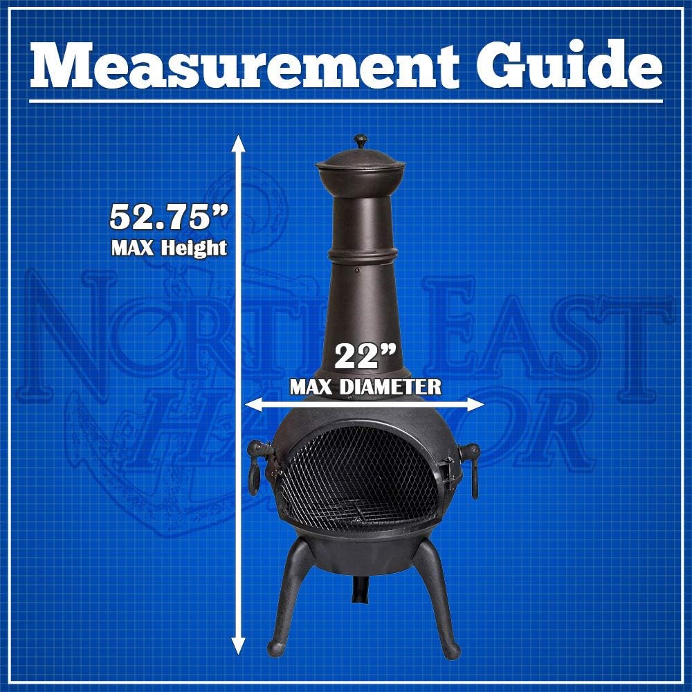 NEH Outdoor Patio Chiminea Cover - 22" Diameter x 52.75" Height - B...