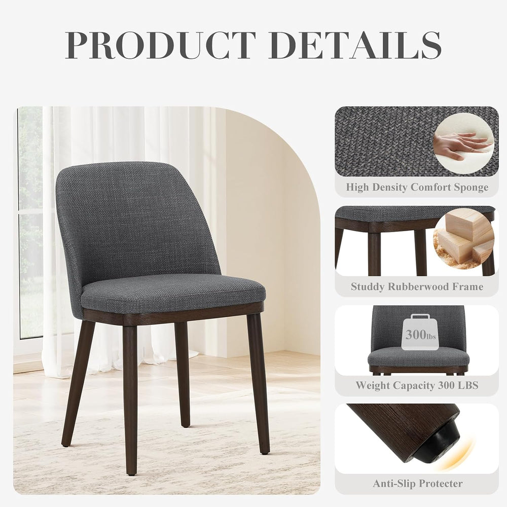 COLAMY Upholstered Dining Chairs Set of 4, Modern Kitchen Chairs with Back, L...