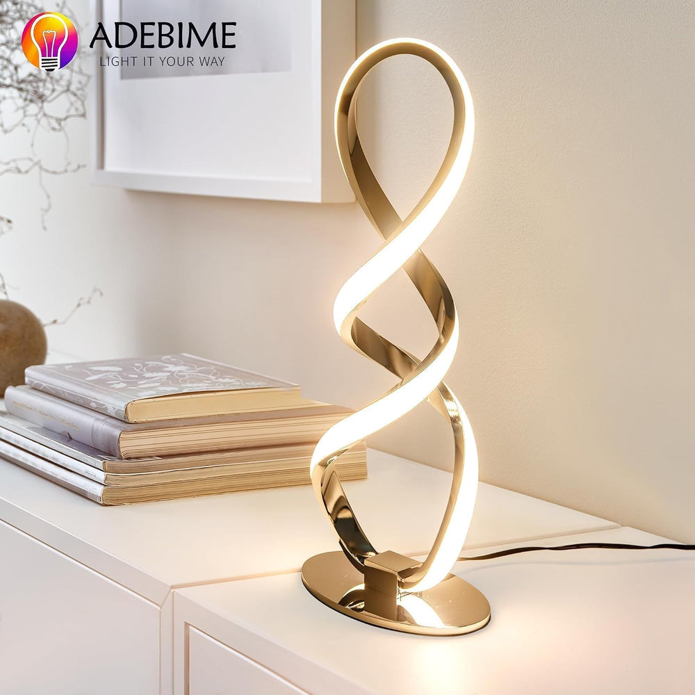 LED Spiral Bedside Table Lamp, Stepless Dimmable 12W 3000K Warm White, Modern...