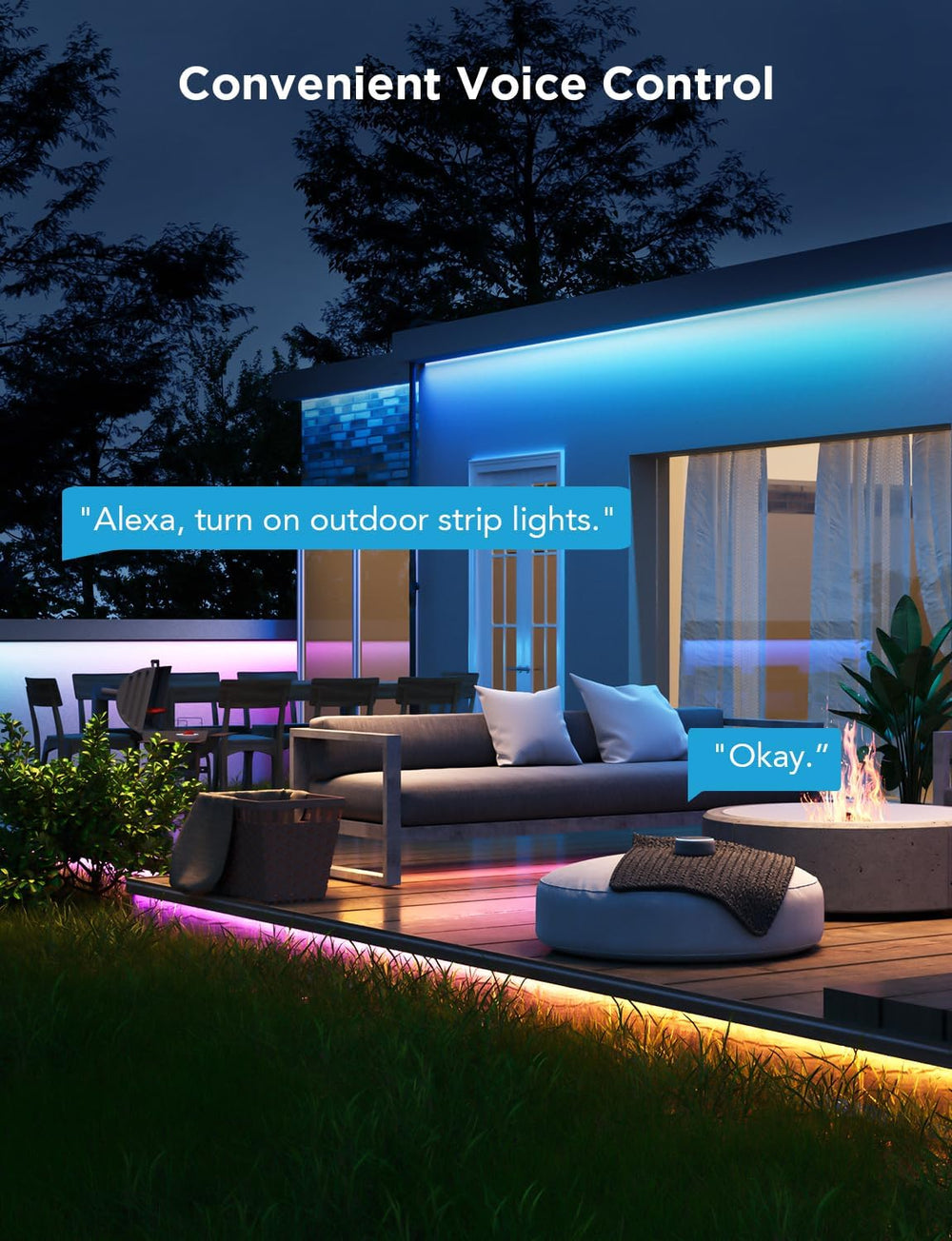 Govee Outdoor LED Strip Lights, 98.4ft Smart Outdoor Lights Work with Alexa a...