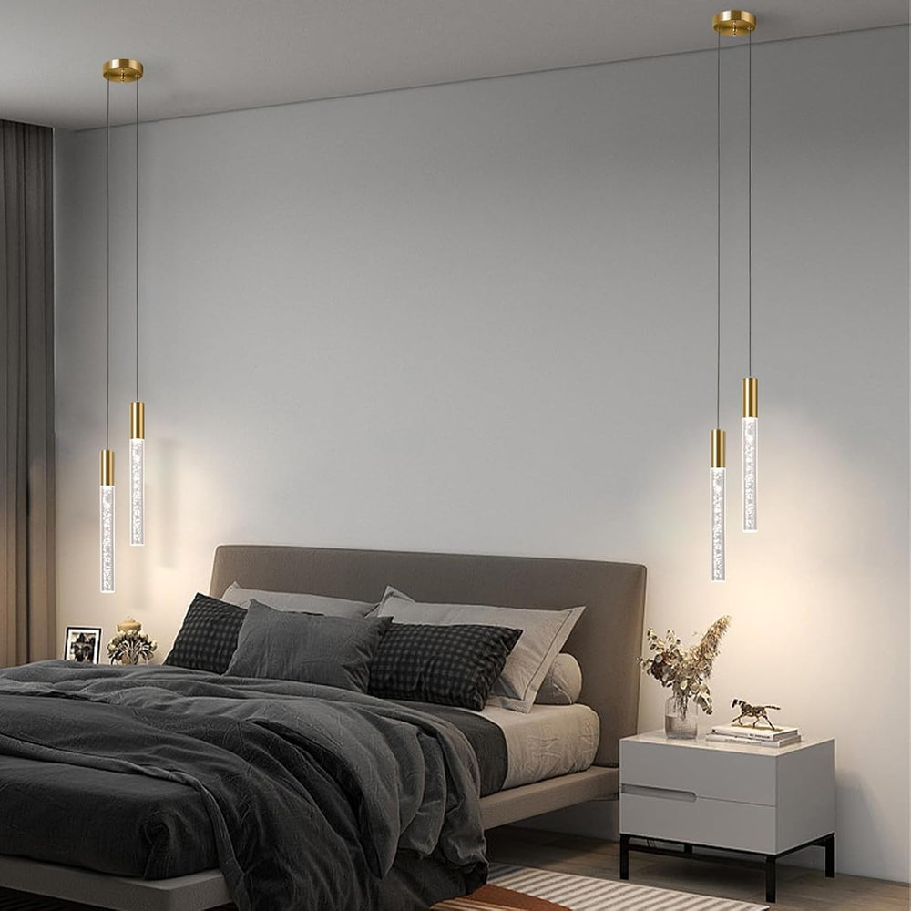 Modern 2-Light Gold Pendant Light Fixture for Kitchen Island, 3-Color LED Acr...