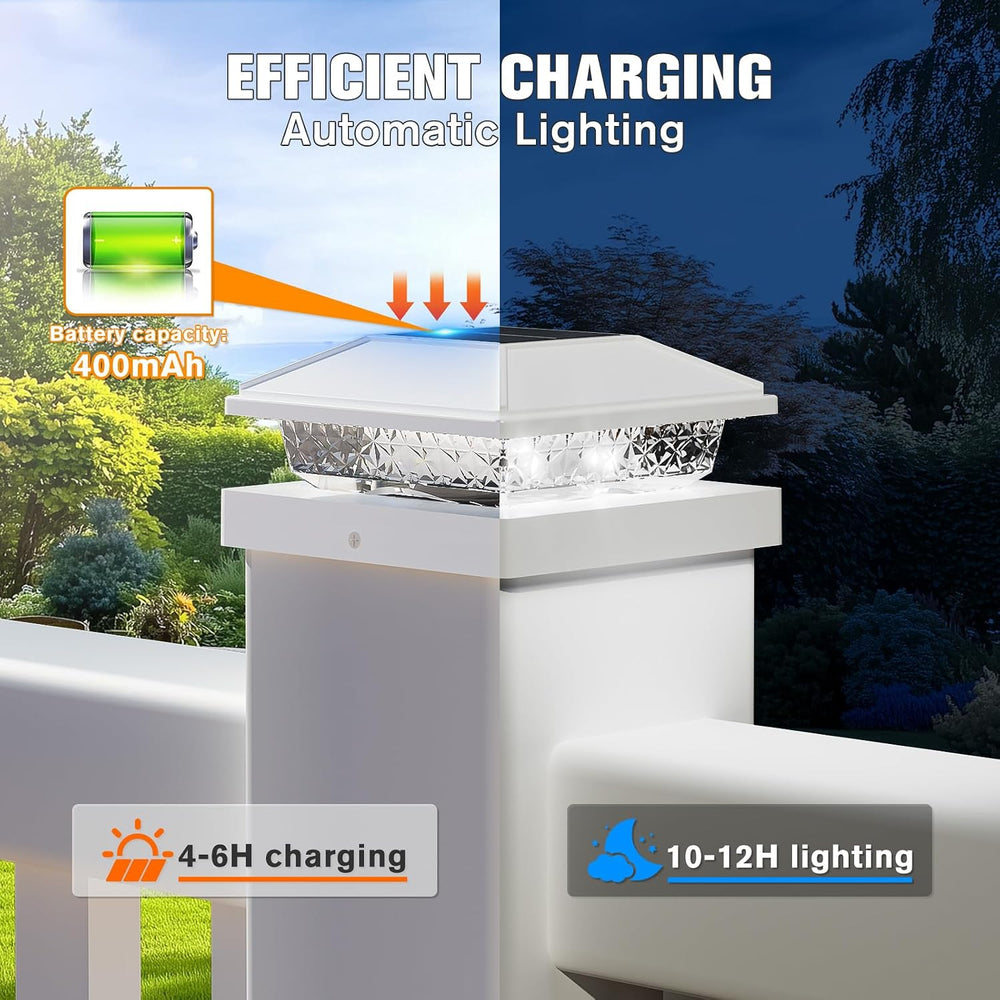 NIORSUN Solar Post Cap Lights,4x4 Post Solar Light Cool White,White 12 Pack