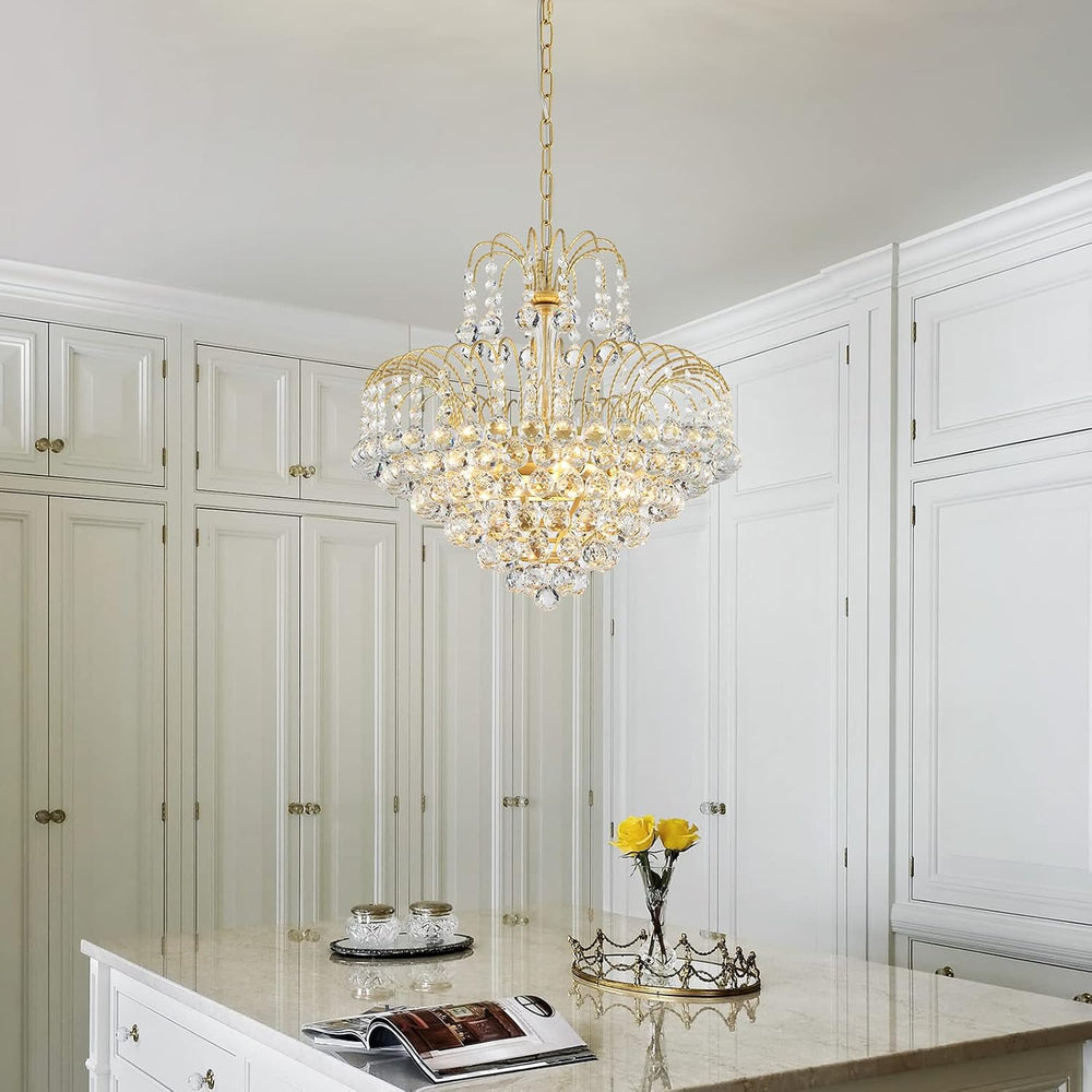 WUZUPS Crystal Chandelier Pendant Flushmount Ceiling Light Modern Lighting Fi...