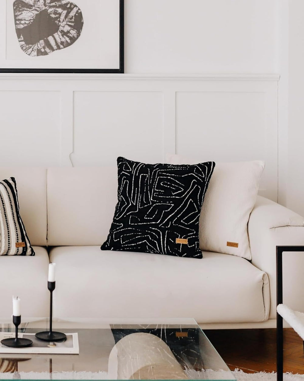 Throw Pillow Covers, Pack of 1 Woven Jacquard Cushion Covers for Sofas, Couch...