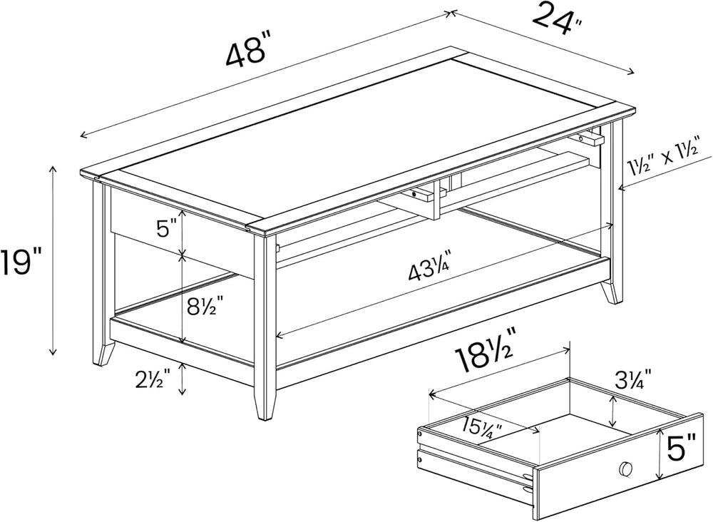 Greenport Coffee Table - Brushed White