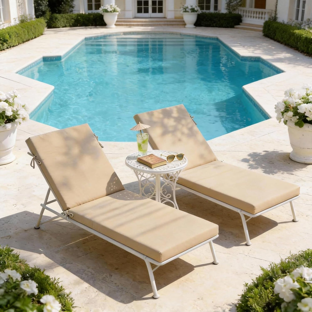 COZYVIDA Outdoor Chaise Lounge Cushions,72"x21"x3.1" Water-Res...