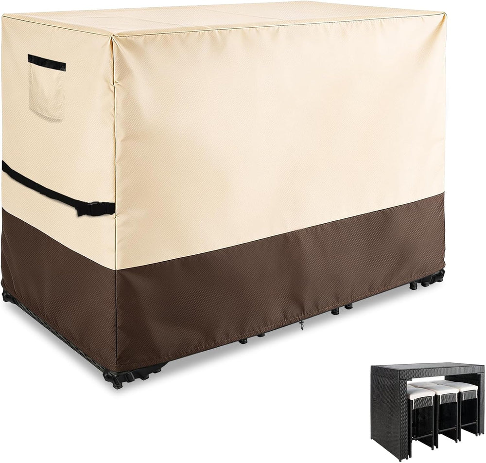 Patio Bistro Set Cover, 62"L x 22"W x 30"H, Beige&Brown