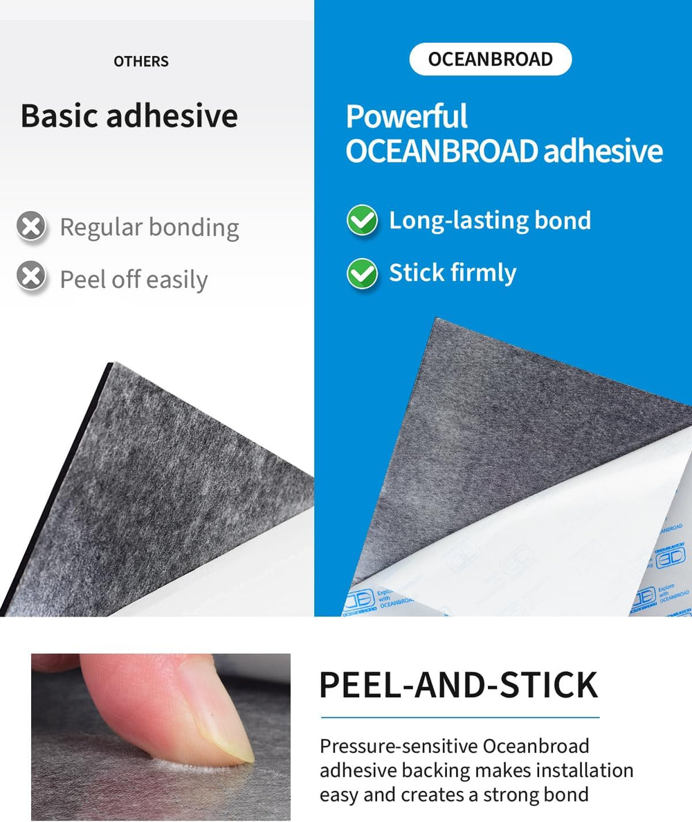 OCEANBROAD Brushed Boat Flooring Self-Adhesive EVA Foam Non-Slip Decking