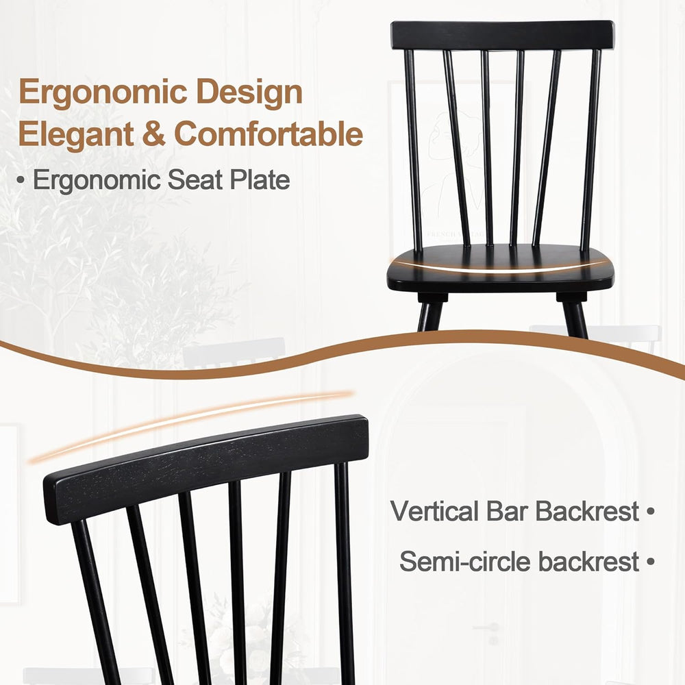 DUHOME Windsor Dining Chairs Set of 4,Farmhouse Style Spindle Back Wooden Kit...
