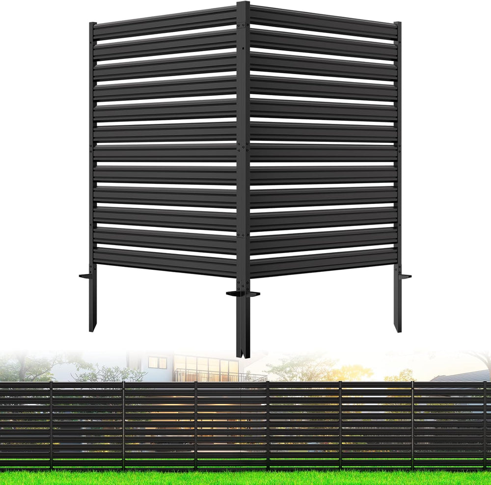 No-Dig Metal Privacy Fence Screen, 42" H × 38" W Air Conditioner Fence