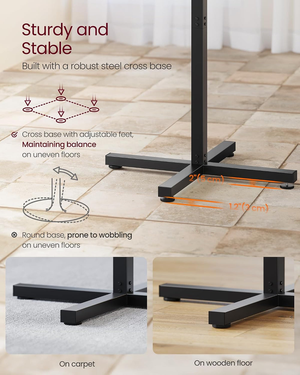 VASAGLE Round Bar Table, High Top Bar Pub Table, Metal Frame and Cross Base