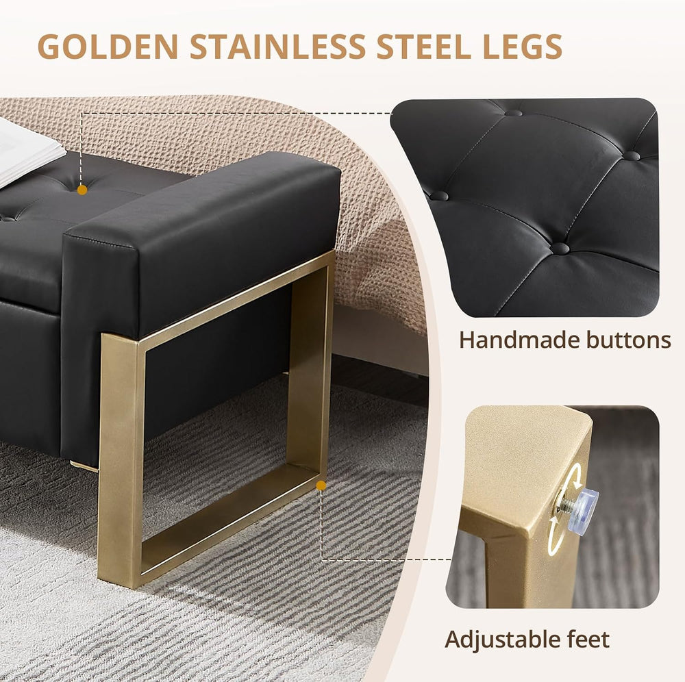 67'' End of Bed Storage Bench, Storage Ottoman Bench for Bedroom King...